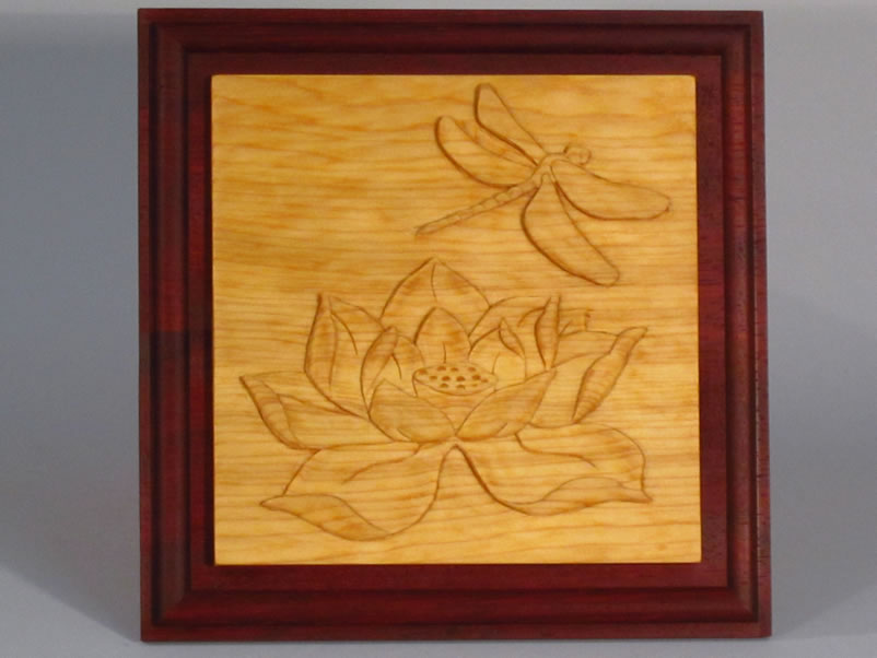 Lotus & Dragonfly Carving